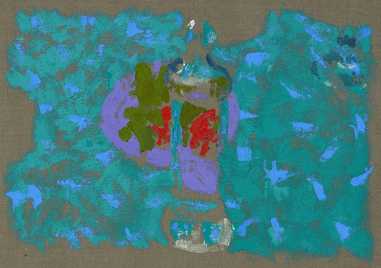 “Tarro de fresas, botella, fruta IV. Cielo nublado” (1996), de Marta Cárdenas y Díaz de Espada