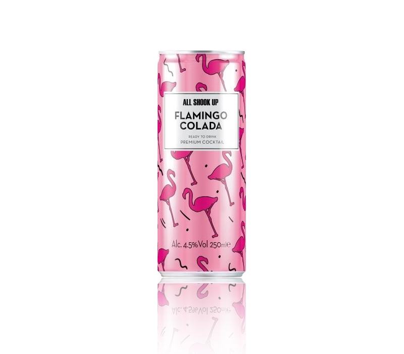 The Flamingo Colada is a mix of white rum, coconut, grenadine and lime flavours
