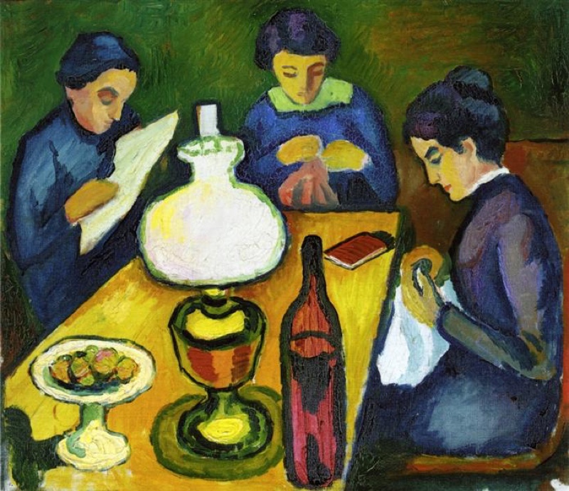 three-women-at-the-table-by-the-lamp
