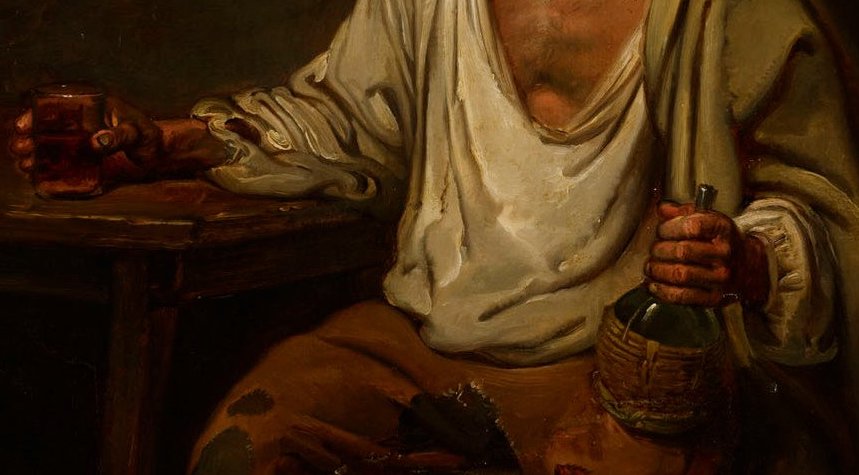 Hombre bebiendo vino (1822), de Aleksander Lauréus 2