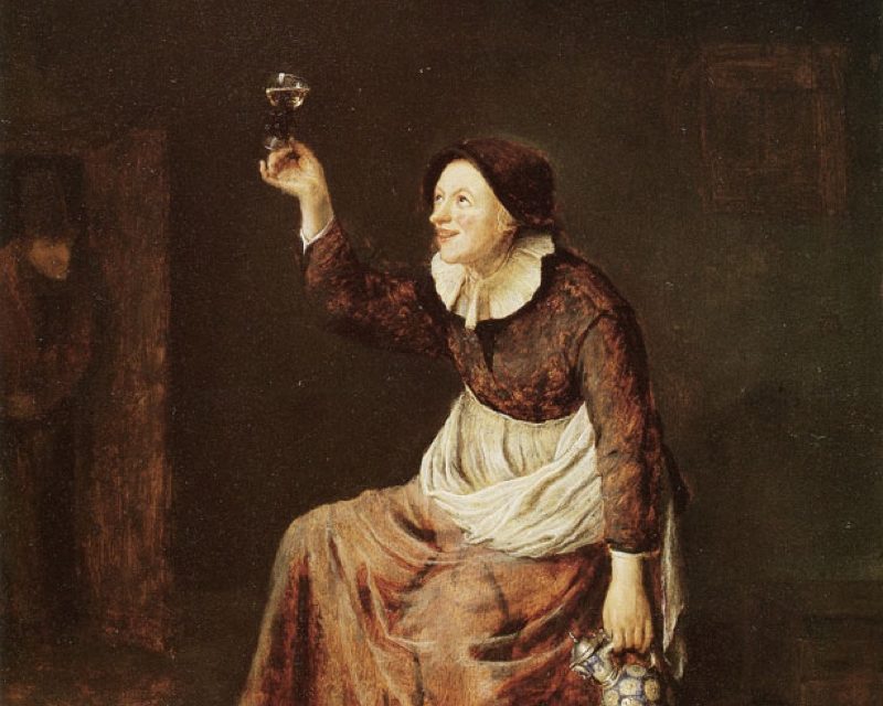 “Mujer bebiendo” (1648), de Philips Koninck