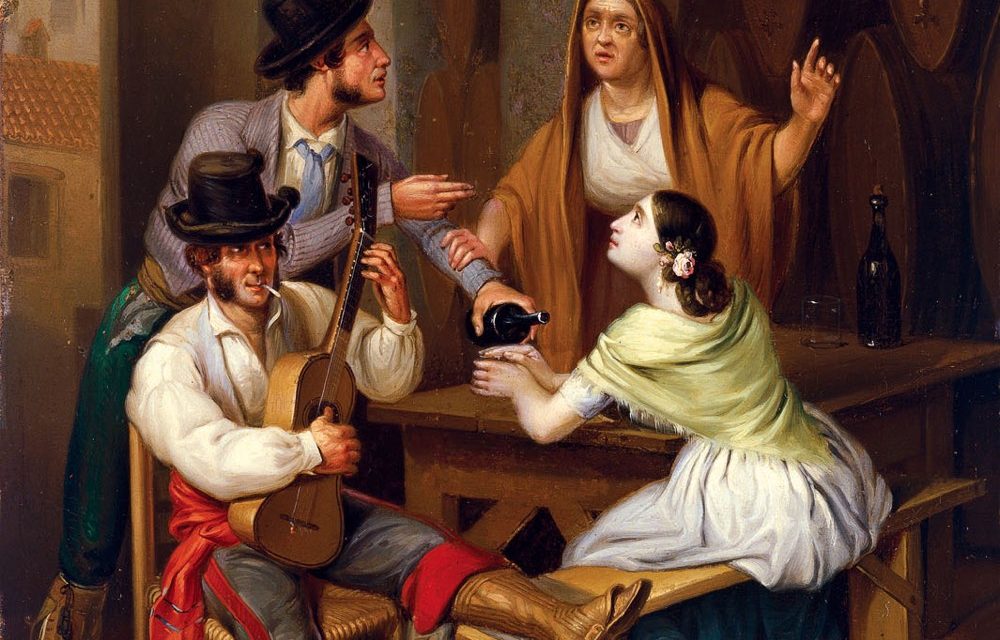 “No más vino. Escena de taberna” (1847), de Ángel María Cortellini