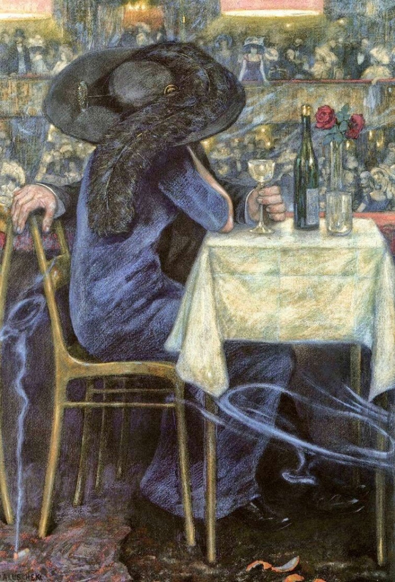 Pareja en Café Restaurante (1900), de Hans Baluschek