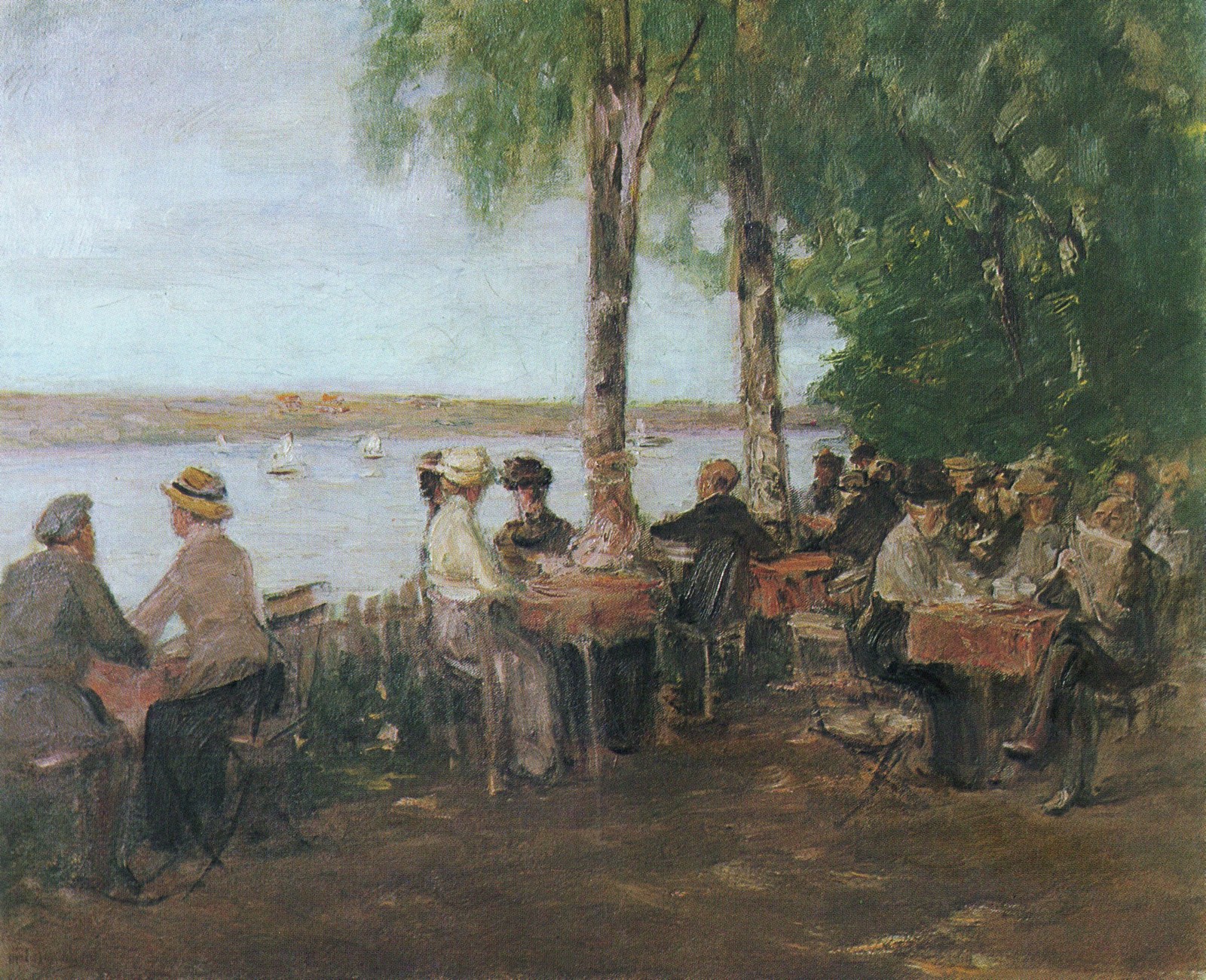 Restaurante en el jardín junto al agua (1915), de Max Liebermann