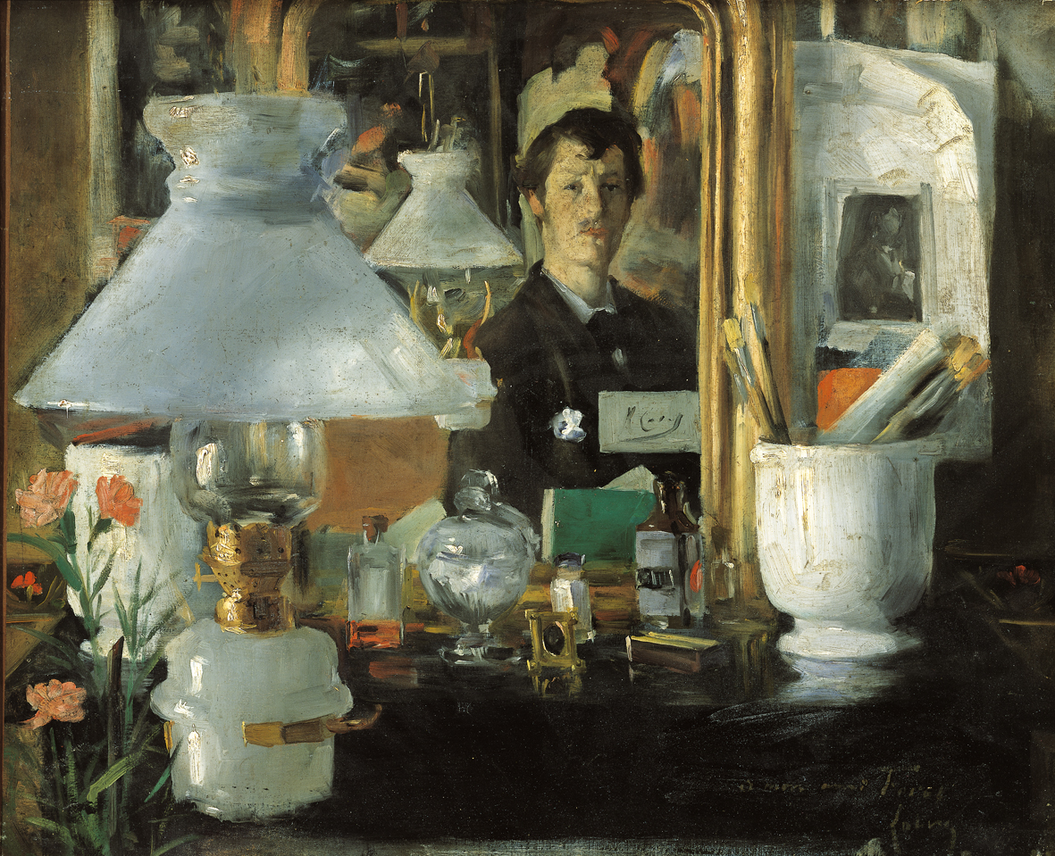 Retrato en el espejo, París (1882), de Maurice Lobre