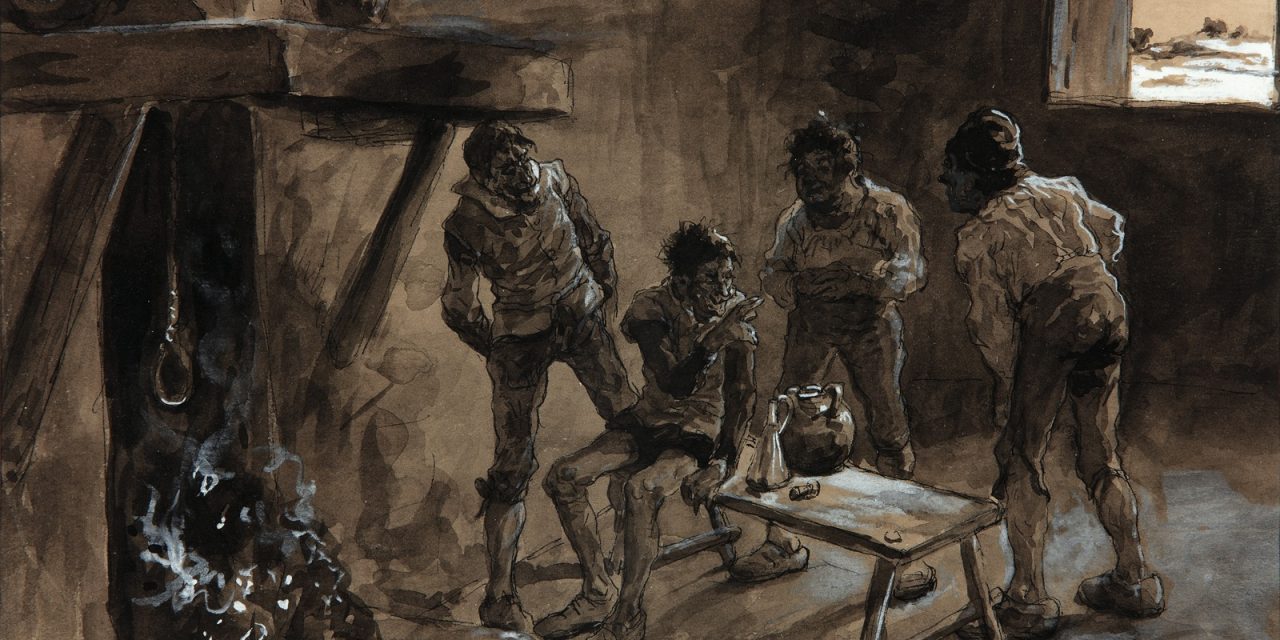 “Escena de El Quijote: Don Quijote y Sancho en la venta” (1870), de José Jiménez Aranda