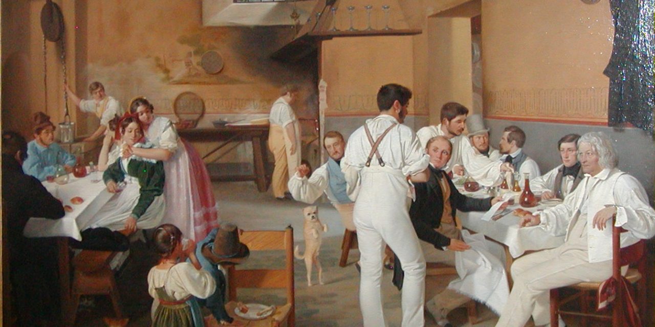 “Artistas daneses en una hostería romana” (1837), de Ditlev Blunck