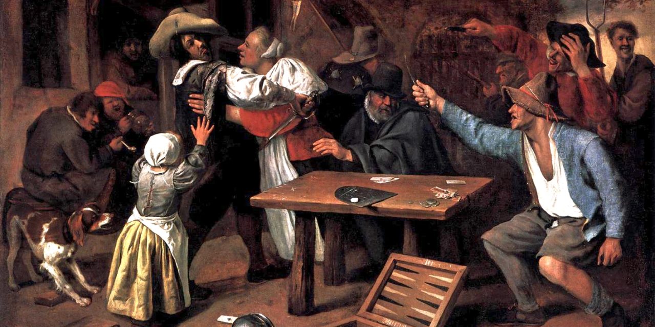 “Jugadores de cartas discutiendo” (1660), de Jan Havicksz Steen