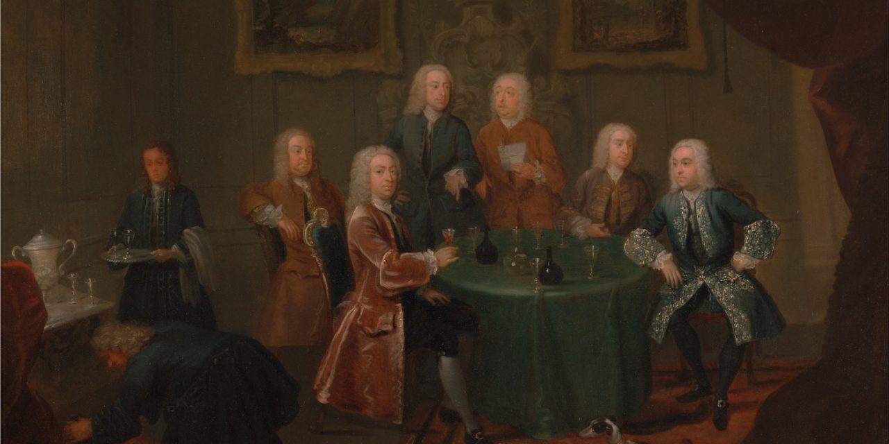 “Los hermanos Clarke tomando vino con otros caballeros” (1730-1735), de Gawen Hamilton