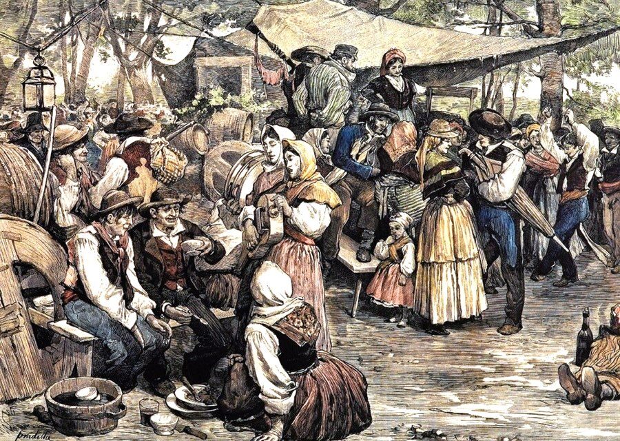 “Tipos y costumbres populares. Galicia. Romería de San Cosme en Bayona” (1875), de Francisco Pradilla