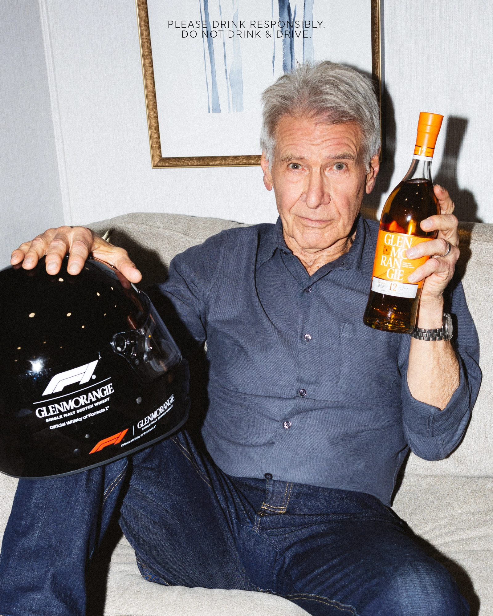 "Nice": Harrison Ford anuncia a Glenmorangie como whisky oficial de la Fórmula 1