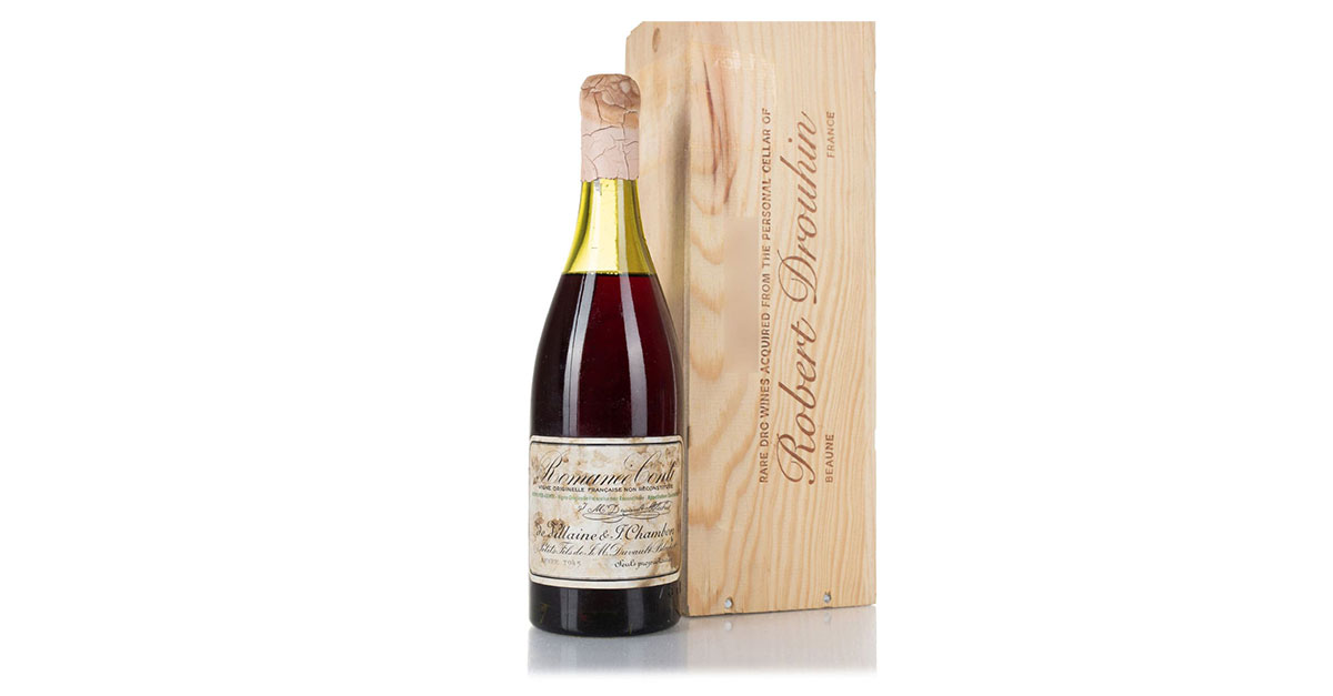 1945 Domaine de la Romanée-Conti bate el récord de la botella de vino más cara vendida en una subasta