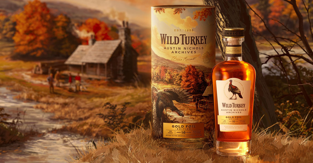 Wild Turkey estrena edición en lámina dorada de 16 años, la primera en la nueva línea de archivos de Austin Nichols