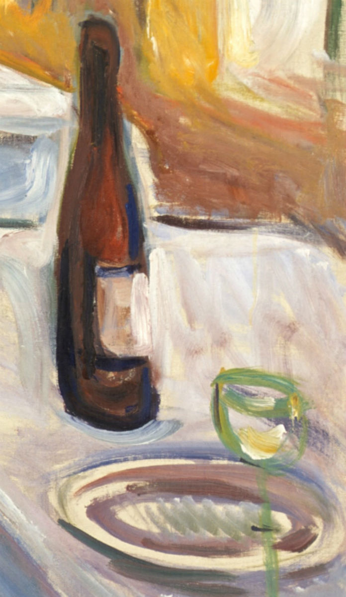“Autorretrato con una botella de vino” (1906), de Edvard Munch