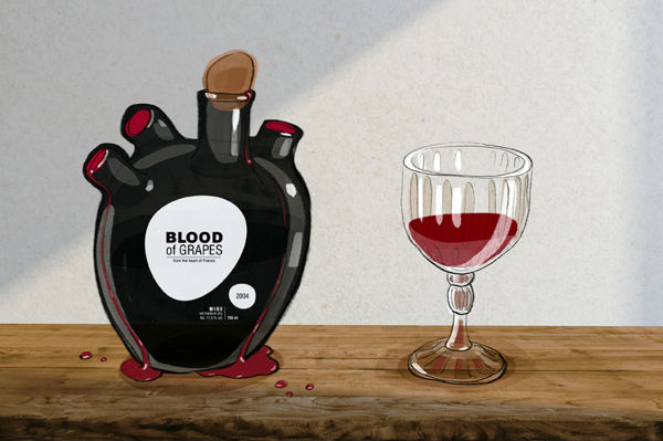 Sangre de uvas, creativo y brillante packaging